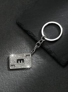 1pc Fashionable European And American Style Alloy Rectangle Shaped Rhinestone-Studded & Oil-Dripping Poker Card Shaped Keychain Or Bag Pendant With 26 English Letters For Personalized, Gorgeous And Cute Accessories For Both Men And Women Car Accessories Bag Charm School Goth Y2k Halloween Accessories Teachers Day Christmas Gift Ideas Bag Lanyards With Id Holder Car Accessories Bag Charms Car Accessories Friend Sister - Silver - View 23