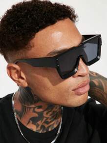1pc Rectangle Vintage Fashion Glasses Men Retro Square Drive Fashion Glasses Female Fishing Eyewear Stylish Accessories Beach Accessories Glasses Shades
