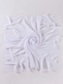 1pc Solid Color Chiffon Muslim Hijab, Square Scarf - Multicolor - View 12