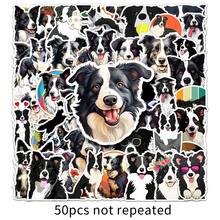50 pièces Stickers graffiti Border Collie, Autocollants de chien mignon personnalisé dessin animé pour décorer étuis de téléphone, bouteilles d'eau, bagages, etc. - 50 photos de Border Collie-1169 - Voir 2