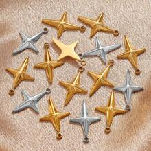 5入組不銹鋼時尚十字星吊墜DIY項鍊耳環珠寶配件 - 吊墜 - 查看 1