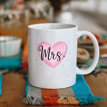 1 pieza Set de tazas de café para parejas, taza de cerámica personalizada para señora y señor, Set de tazas de boda para dos, diseño de taza de pareja para esposa y esposo, tazas de pareja personalizadas color blanco de 11 oz - Multicolor - Ver 3