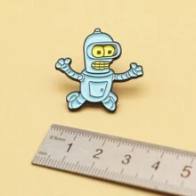 1pc Animated Robot Brooch, Futurama Badge, Personal Accessory- Alloy Humor Pin - One-Of-A-Kind Fashion Accessory For Unforgettable Style Dress Accessories Pin For Clothes Bag Charm School