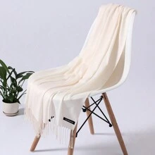 1 件女士纯色超薄仿羊绒防晒流苏围巾，透气柔软，适合日常穿着、旅行、约会、晚餐和其他场合配饰女士 - 彩色 - 查看 18