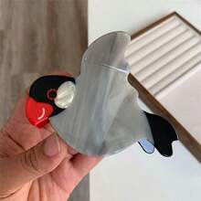 1入組中號可愛無痕舒適握把卡通設計醋酸新崛起的設計可愛動物和平鴿抓夾背頭髮爪馬尾夾女孩優雅時尚 - 派對和日常使用女性和女孩髮夾禮物 - 彩色 - 查看 11