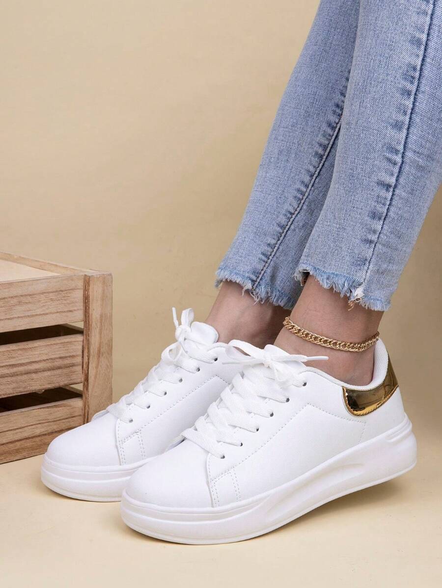 Men Sneakers - 金色 - 查看 1