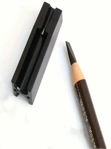 Set de 3 piezas que incluye: Lápiz de cejas negro, Sacapuntas (1 pieza de sacapuntas y 2 piezas de cuchillas de repuesto), Herramienta recortadora de cejas con boca de pato, Lápiz de cejas impermeable y removible, Adecuado para principiantes y profesionales, Maquillaje, Económico, Decoración de habitación, Tocador, Viaje, Dormitorio, Accesorios de maquillaje