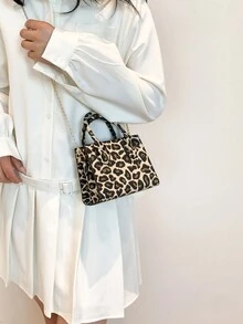 Small Leopard Pattern Hand-Held Mini Bag For Women, Casual Multifunctional Shoulder Crossbody Bag, Versatile Commuter Purse & Bag - Multicolor - View 10