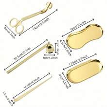 4pcs Candle Tool Set Stainless Steel Candle Cap Tools Kit Including Wick Trimmer, Wick Dipper, Wick Scissors, Suitable For Candle Lovers Candle Accessories Set - Multicolor - View 3