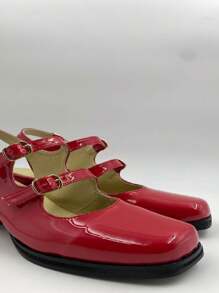 zapato estilo Mary jane en - Rojo - Ver 2