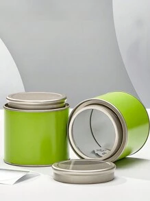 1pc Tea Packaging Tin, Iron Canister, Round Container, Tea Caddy, Sealed Canister, Empty Gift Box - Multicolor - View 4