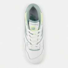New Balance 550 - White With Salt Marsh and Limelight - View 5