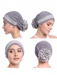 1 pezzo Cappello Chemio con cappello da donna Fashion Flower a due colori, cappello base con visiera