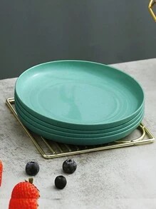 4 件套塑料餐盘/餐具盘/食物盘/餐具，4 件套，直径 20 厘米，厨房，圣诞礼物 - 米色 - 查看 15