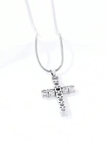 ZG YING ZHOU ZGYZ 1 件时尚不锈钢 316L 金吊坠项链，带 3A 方晶锆石，情侣/婚礼/派对配饰，奢华蛇链吊坠项链