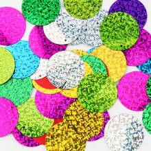 25mm Hologram Laser Duże Cekiny Z 1 Otworem Bocznym PVC Płaskie Okrągłe Luźne Cekiny Paillettes Szycie Rzemiosło DIY Ślub Scrapbooking Biżuteria Wisiorek 20g 120szt