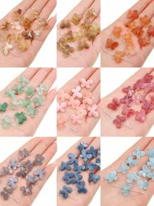 beadia 20入組17*13毫米透明漸變蝴蝶形石英珠子，DIY手工製作耳環、手鍊、鑰匙包鏈、眼鏡鏈、手機鏈裝飾品