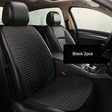 2 pièces Housse de siège de voiture universelle, protecteur de coussin avant et arrière en lin pour tapis de protection de dossier de siège pour l'intérieur d'une voiture, un camion, un SUV, une fourgonnette (1 housses pour siège avant et 1 housses pour dossier)