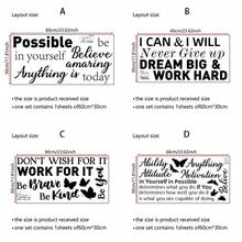 1pc Motivational Wall Stickers Peel And Stick Inspirational Phrases Wall Stickers Positive Quotes Stickers Suitable For Library Home School Office, Study Room, Living Room, Dining Room Wall Art Decoration - Multicolor - View 3