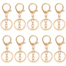 10 件/套金属钥匙扣环锌合金 DIY 饰品制作用品汽车配件包饰学校字母可爱哥特 Y2K - 金色+銀色 - 查看 9