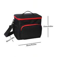 1 Túi Dã Ngoại Vuông Di Động Có Sức Chứa Lớn - Túi Giữ Nhiệt Bữa Trưa Bền Bỉ Và Tiện Lợi, Có Thể Mang Bằng Tay Hoặc Đeo Túi, Thích Hợp Cho Túi Dã Ngoại Bảo Quản Tươi Mát Cách Nhiệt Ngoài Trời - màu đen - Xem 3