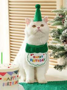 Pet Cat And Dog Cute Birthday Bandana Hat Cartoon Bandana Scarf