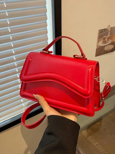 Bolso de mano minimalista y elegante de estilo casual, nueva bolsa de moda retro para llevar debajo del brazo, bolso de hombro de unicolor para ir al trabajo