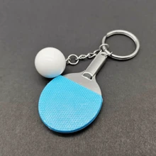 1pc Creative Ping Pong Ball Keychain Bag Pendant Sports Souvenir Simulation Ping Pong Racket For Gift