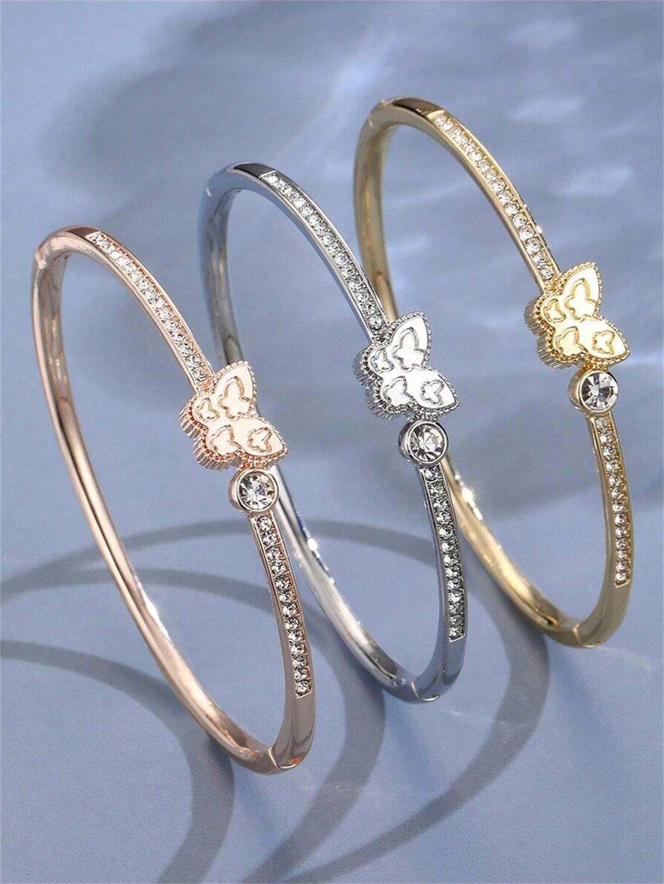 Fashionable Trendy Korean Style Women's Encrusted NonFading Butterfly