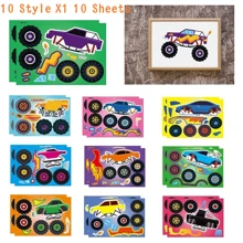 8/16/24/32 张怪兽卡车贴纸，多种图案可选，派对礼品，DIY 怪兽卡车，汽车主题装饰 - 彩色 - 查看 26
