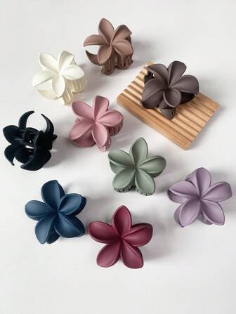 1 pieza/Set de 3 pinzas elegantes de crisantemo grande con acabado mate estilo retro para el cabello, accesorios casuales y elegantes para recogidos, trenzas y uso diario de las mujeres, Clip de pinza de pelo de dopamina, Clip de pelo, Clip apretador de pelo, Clip recogedor de pelo