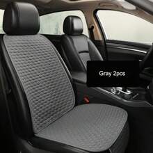 2 pièces Housse de siège de voiture universelle, protecteur de coussin avant et arrière en lin pour tapis de protection de dossier de siège pour l'intérieur d'une voiture, un camion, un SUV, une fourgonnette (1 housses pour siège avant et 1 housses pour dossier)
