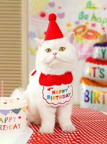 Pet Cat And Dog Cute Birthday Bandana Hat Cartoon Bandana Scarf