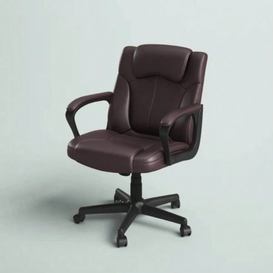 Office Computer Task Desk Chair With Padded Armrests, Mid-Back, Adjustable, 360 Swivel, Rolling, 275 Pound Capacity, BIFMA Certified - màu nâu - Xem 1