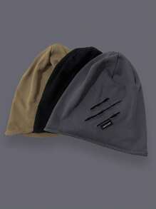 1pc Unisex Baggy Beanie Hat Scratch Design Slouchy Hat For Men Women Streetwear Fashion Fall Outfit