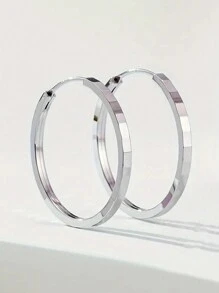 1 Par de Brincos de Argola de Prata Esterlina S925 da moda, Joia Fina de Presente de Aniversário de Festa de Jóias de Ouvido para Mulheres