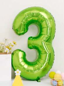 5 Stücke 40-Zoll Zahl Luftballons Set, große grüne Zahl + Mini Dinosaurier Aluminium Folie Ballons für Geburtstags Party Dekoration, Rückkehr zur Schule, Valentinstag - Verschiedenfarbig - Übersicht 4