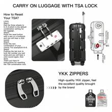 Lightweight Hard Shell Suitcase 20/24/28 Inch Or 3 Piece Set With Spinner Wheels TSA Lock Cabin Carry On Check In Travel Trolley For Holiday - Black - View 12