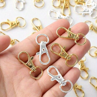 40 piezas/paquete Gancho de langosta con anillo giratorio, llaveros decorativos para mochila para hacer  mismo, llavero decorativo, conjunto de gancho para correa de mascota