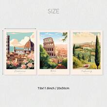 3pcs/Set Italy Tuscany Landscape Canvas Wall Art Prints, Colorful Italian Posters, Ideal Gift For Bedroom, Living Room, Corridor, Dining Room, Wall Art, Home Decor, Summer Decoration, Wall Decoration, Room Decoration, Frameless - Color - View 11