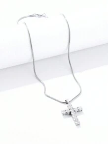 ZG YING ZHOU ZGYZ 1 件时尚不锈钢 316L 金吊坠项链，带 3A 方晶锆石，情侣/婚礼/派对配饰，奢华蛇链吊坠项链