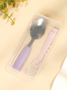 Children Soft Silicone Spoon For Feeding & Weaning, Portable & Hygienic With Storage Box, Infant & Baby Feeding Spoon With Soft Tips, Training Spoon For Toddler Kids