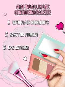 Misslyn 三合一修容彩妆盘，包含高光、腮红和鼻影，打造立体面部轮廓，提升女性面部美感。 - 7n - 查看 4