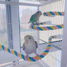 1pc Bird Cage U-Shaped Bird Rack Parrot Swing Climbing Ladder Stand Pole Bird Cage Climbing Rope - Multicolor - View 1
