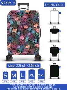 Cubierta protectora de equipaje con estampado personalizado de matasellos, sello postal, sello de equipaje, nombre de ciudad, estilo de hito famoso, proceso de producción mejorado, proceso de fijación elástica general, tela elástica reforzada, lavable, muy adecuada para viajes de negocios, viajes, facturación de equipaje, apta para cajas de 20-28 pulgadas. Bolsa para accesorios escolares