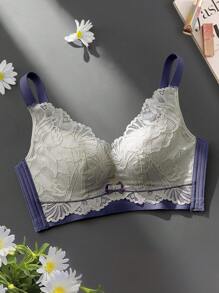 Fashionable Lace Comfortable Thin Wireless Push-Up Bra With No Trace, Anti-Sagging, And Side Collection, Lingerie