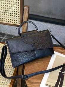 The Pattern Is Cut Randomly With The Fabric1 Piece PU Crocodile Pattern Women's Crossbody Bag, Women's Handbag, Shoulder Bag, Party Clutch Bag, Handbag, Wallet, Clutch Bag, Suitable For Dinner, Party, Party, Leisure, Shopping, Animal Print Women Bag