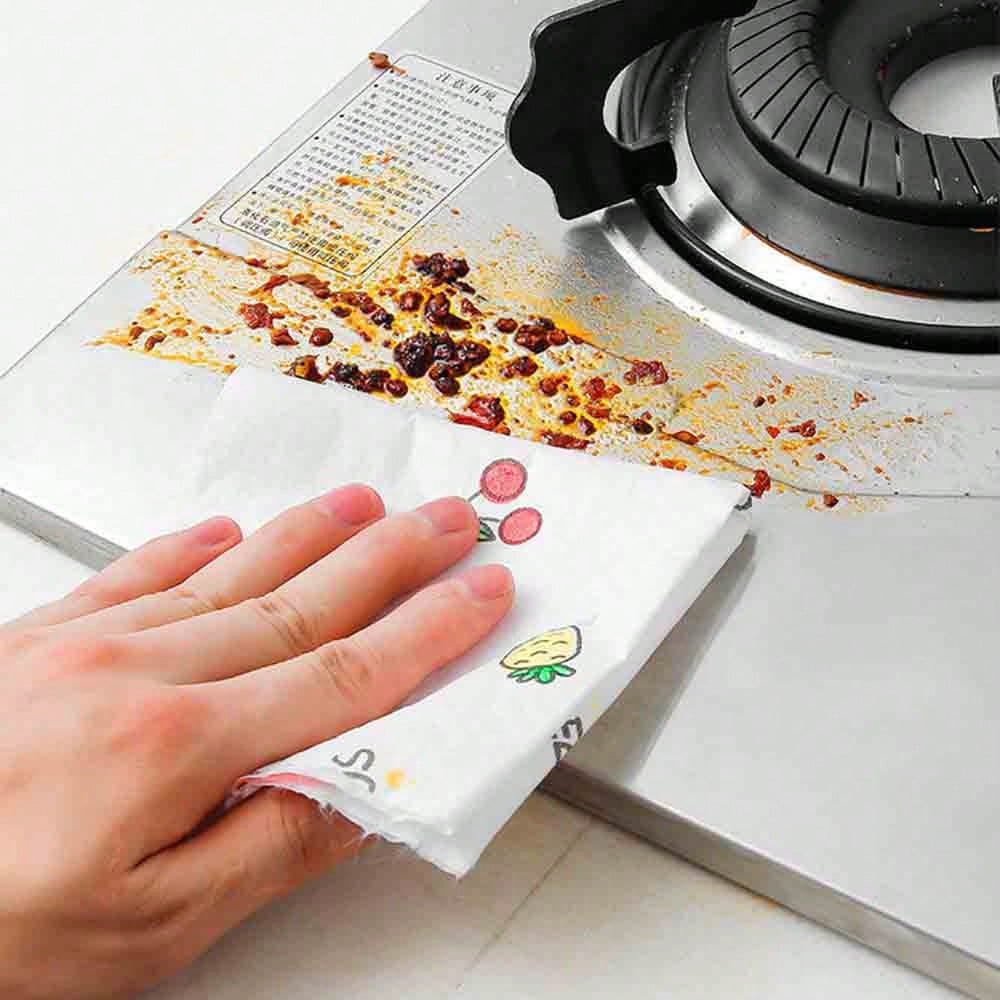 Cuộn khăn bếp dùng một lần 400 tờ - Khăn lau khô và sử dụng kép, không dầu & không dính, hoàn hảo để lau chùi gia đình - Nhiều màu - Xem 1