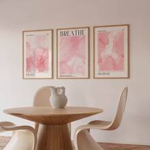 Conjunto de 3 carteles de lienzo abstractos sin marco con mármol dorado y rosa en tonos de rosa, decoración de la habitación rosa, arte de pared impermeable, pintura de arte moderno de regalo para decoración de pared en dormitorio, sala de estar, oficina, comedor, baño, cafetería, bar, decoración de pared del hogar y oficina