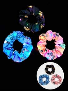 3 Stücke LED Haargummis für Frauen - Haargummi, Leuchtende Haargummis für Mädchen, Bunte Garnhaarspangen mit mehreren Leuchtmodi, dekoriert mit Leoparden-, Punkte- und Schmetterlingsprint, Neon-LED-Rave-Haaraccessoires, die im Dunkeln leuchten, Partyzubehör für Dunkelheit, Halloween-Party, Kreuzfahrt, Urlaub, Straße, Tanzparty, Musikfestivals, Nachtclubs, tolle Geschenke für Freunde und Kinder - Verschiedenfarbig - Übersicht 16